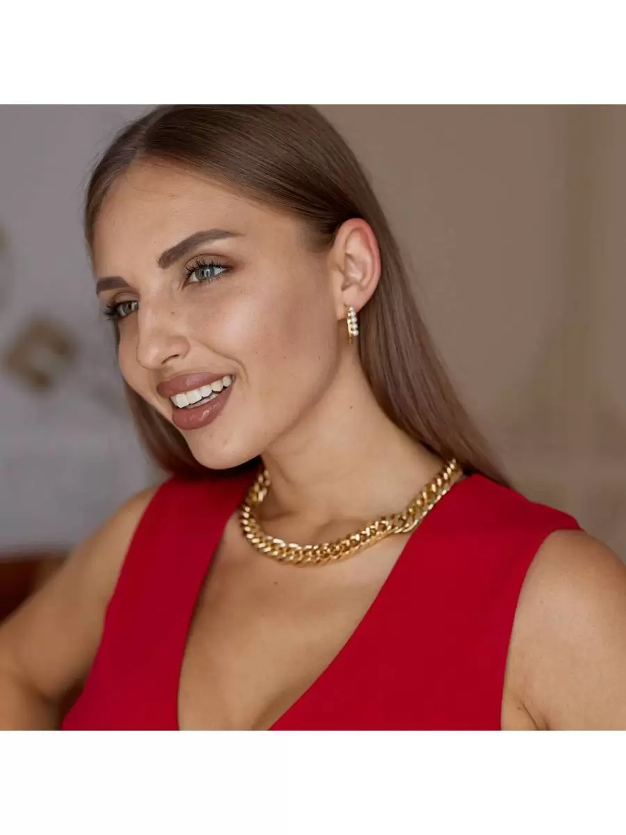 Серьги-кольца с позолотой, Grande Stella