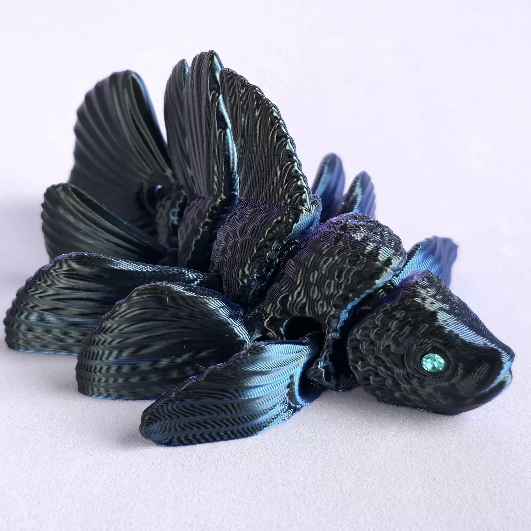 3Д модель Флекси Рыбка 13х6,5см, Цвет Black-Blue-Purple