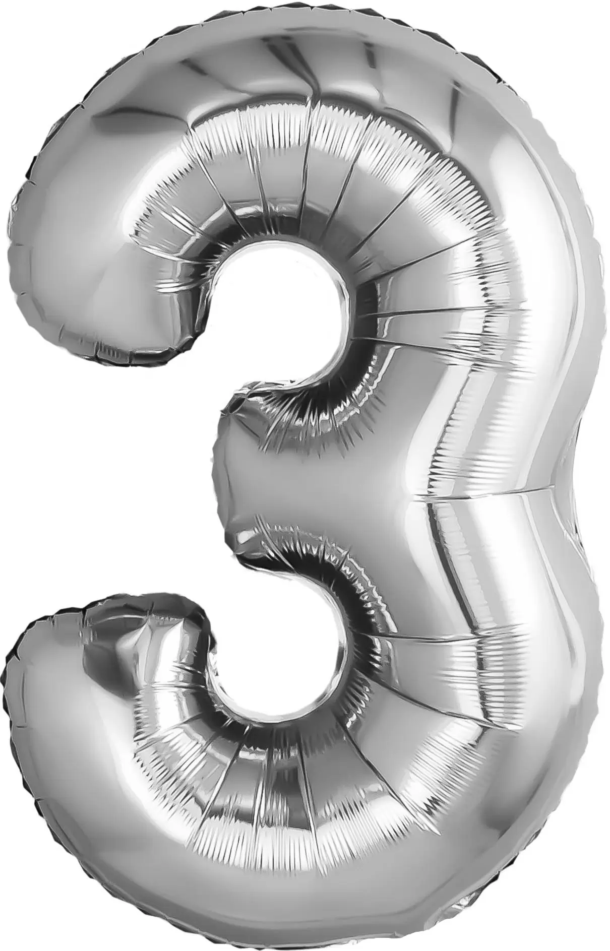 Шар с гелием (32"/81 см) Цифра, 3, Серебро