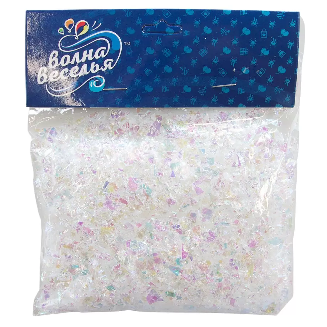 Конфетти Блестки, Белые голография, фольга, 20гр.