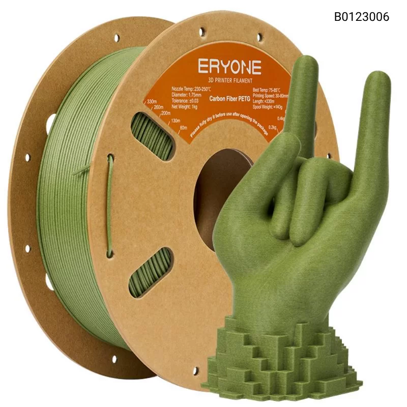 Пластик для 3D принтера Eryone Carbon Fiber PETG 1.75mm, 1KG/roll, Цвет Grass Green