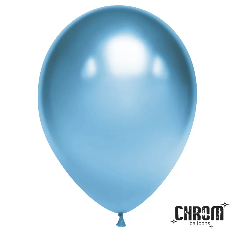 Шар с гелием (12''/30 см) Голубой, хром