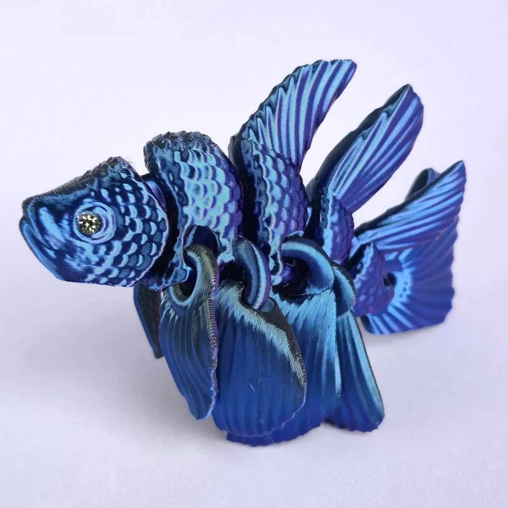 3Д модель Флекси Рыбка 13х6,5см, Цвет Black-Blue-Purple