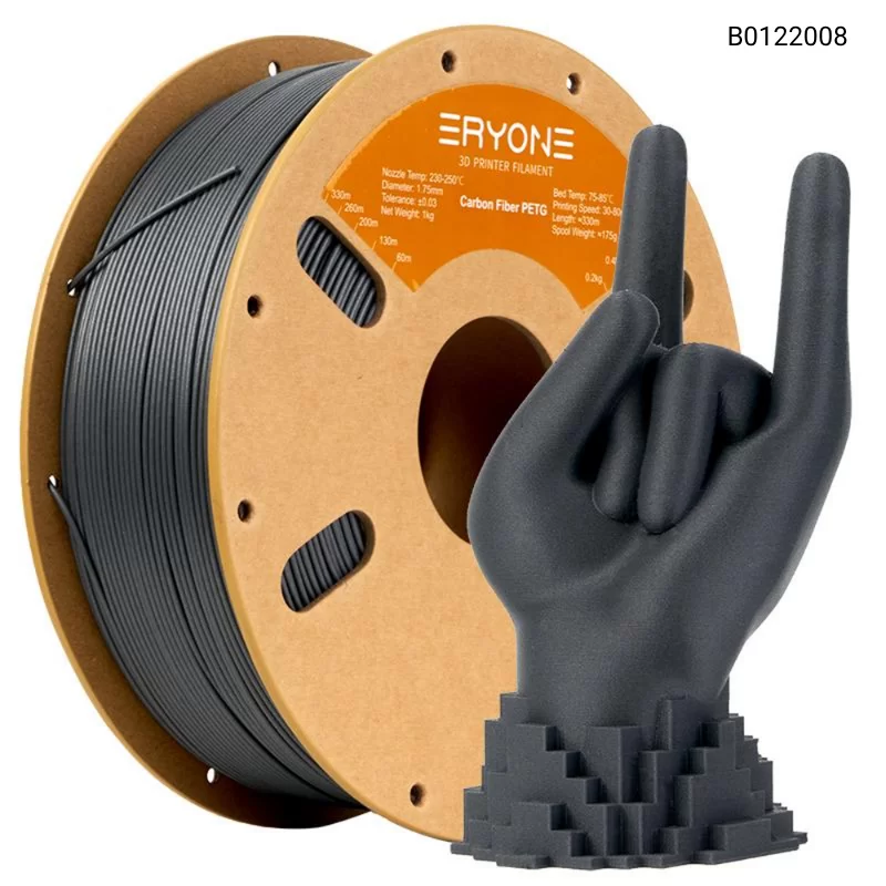 Пластик для 3D принтера Eryone Carbon Fiber PETG 1.75mm, 1KG/roll, Цвет Dark Grey