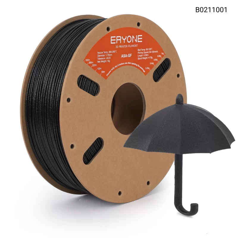 Пластик для 3D принтера Eryone Glass Fiber ASA (1kg, 275m), Цвет Black