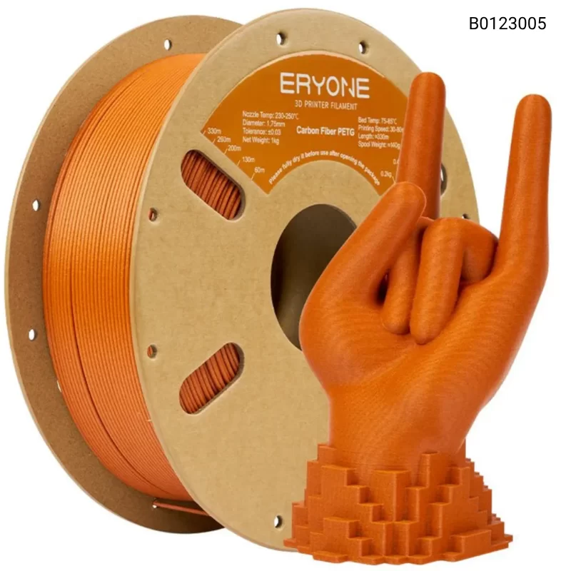 Пластик для 3D принтера Eryone Carbon Fiber PETG 1.75mm, 1KG/roll, Цвет Orange
