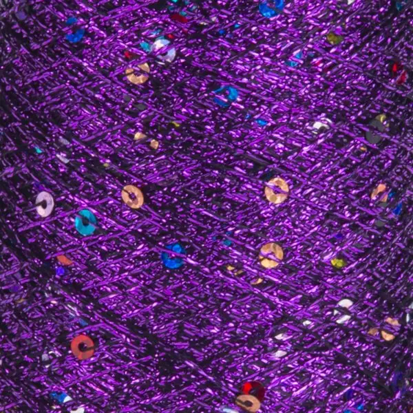Пайетки на люрексе Yarnart Paillettes, 8009 Фиолетовый с мульти пайеткой