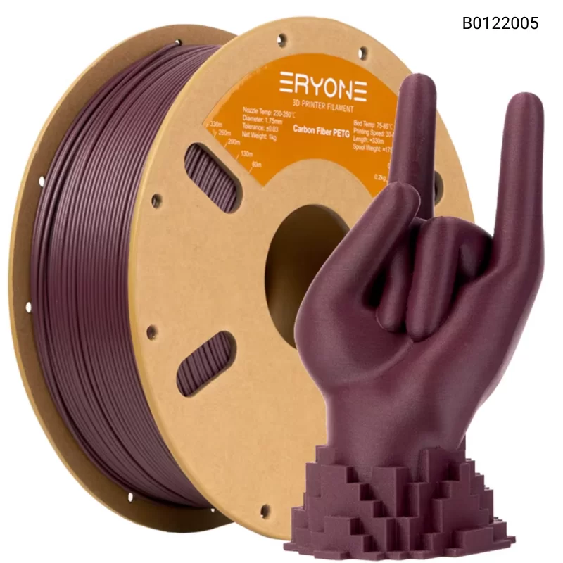 Пластик для 3D принтера Eryone Carbon Fiber PETG 1.75mm, 1KG/roll, Цвет Reddish purple