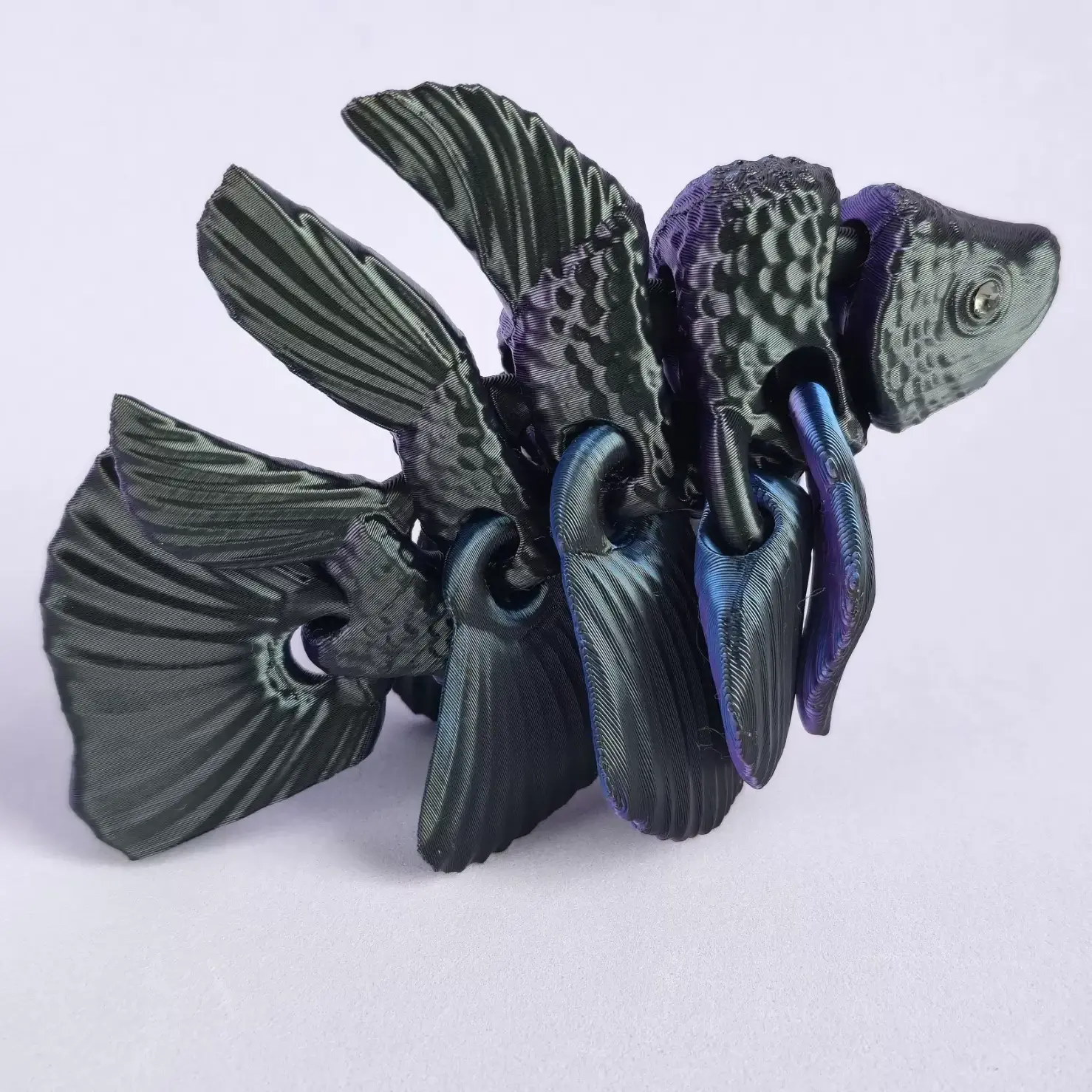 3Д модель Флекси Рыбка 13х6,5см, Цвет Black-Blue-Purple