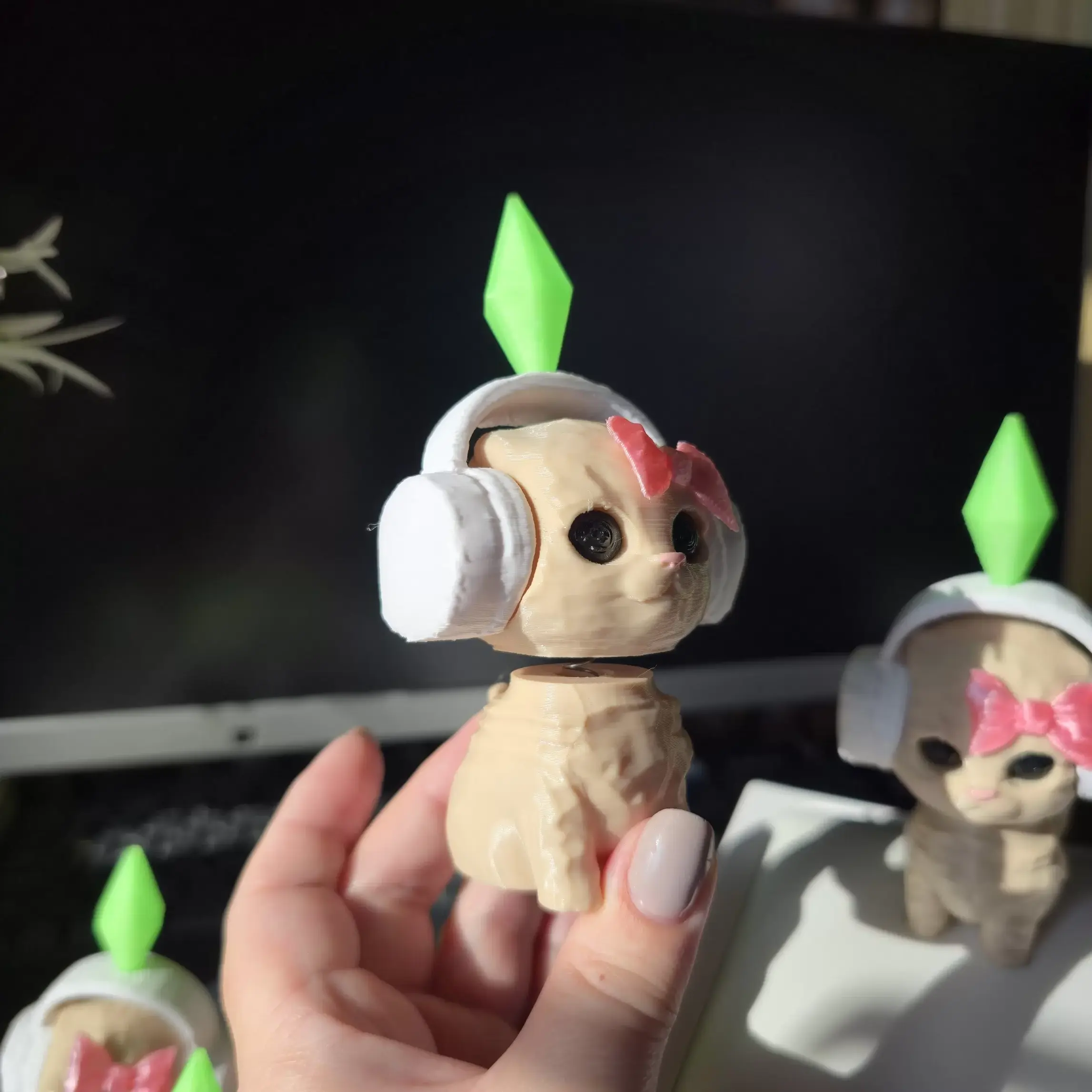 3Д модель Котик звезда TikTok 8см (12см). Цвет Бежевый