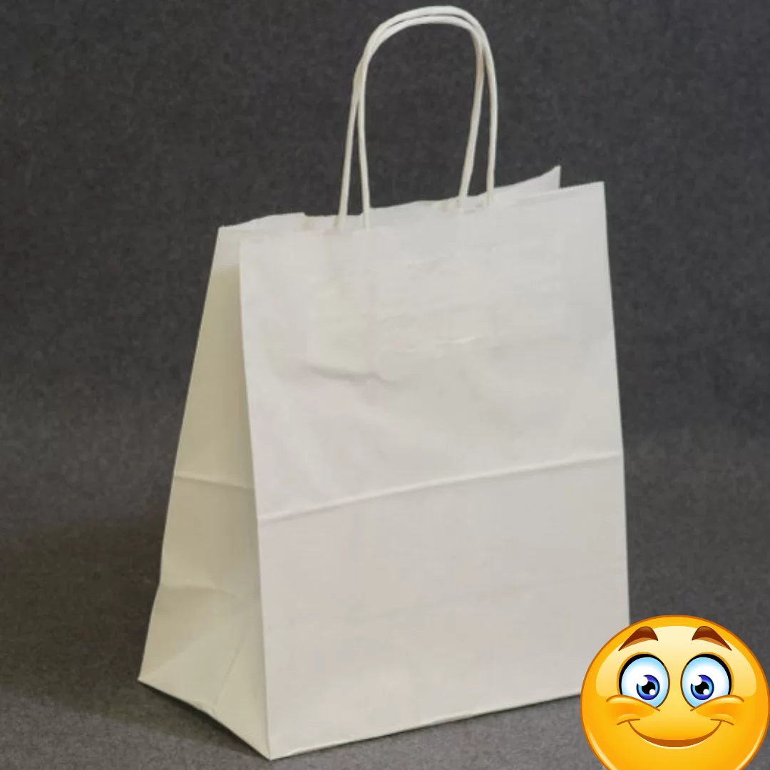 Крафт-пакет с кр. ручкой 260х150х350, белый