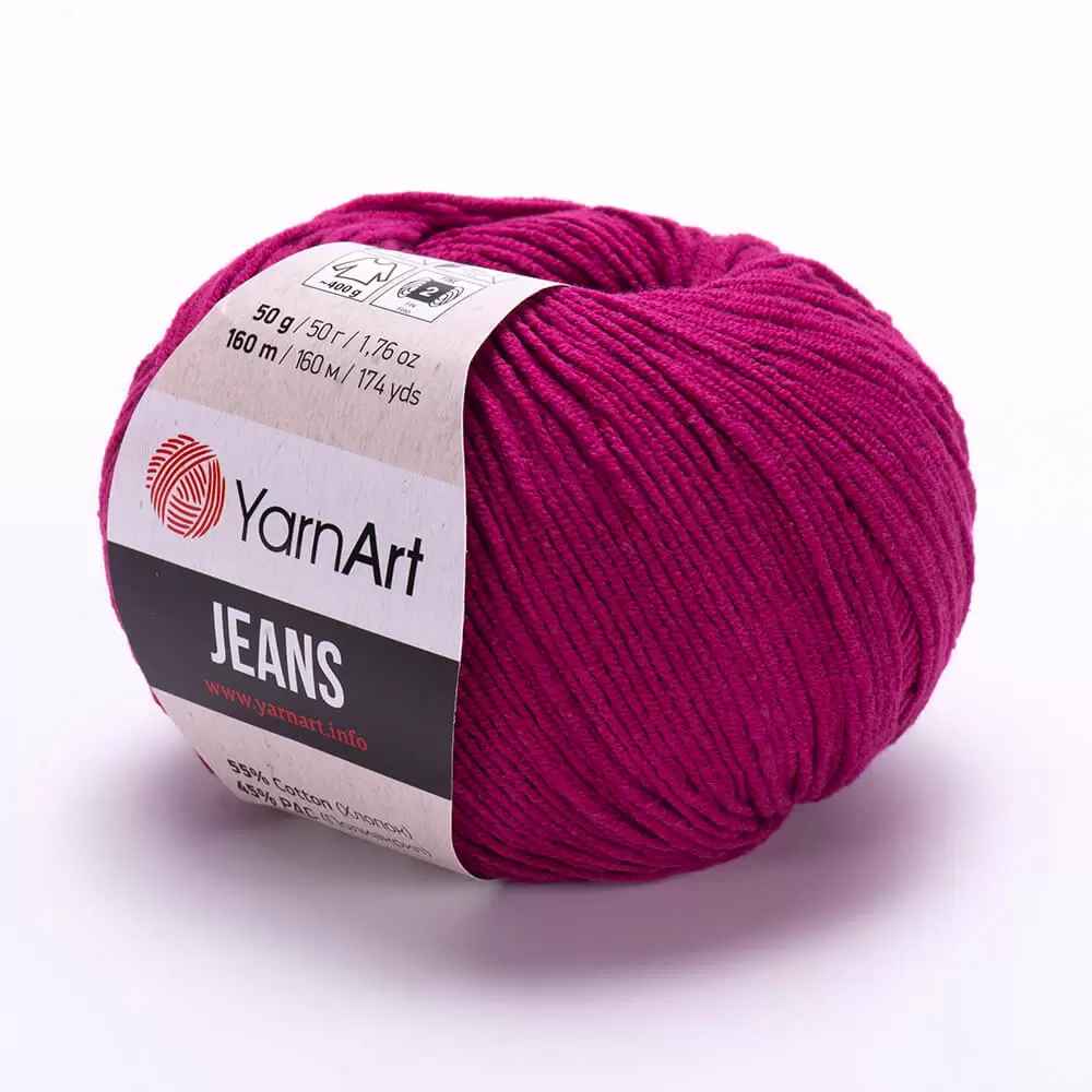 Пряжа Yarnart JEANS цвет 91 Ягодный