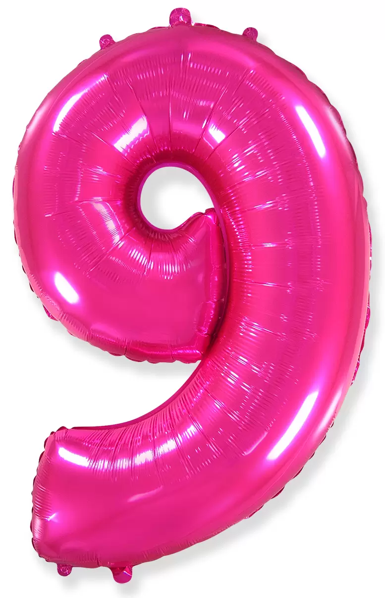 Шар с гелием (40"/102 см) Цифра, 9, Фуше