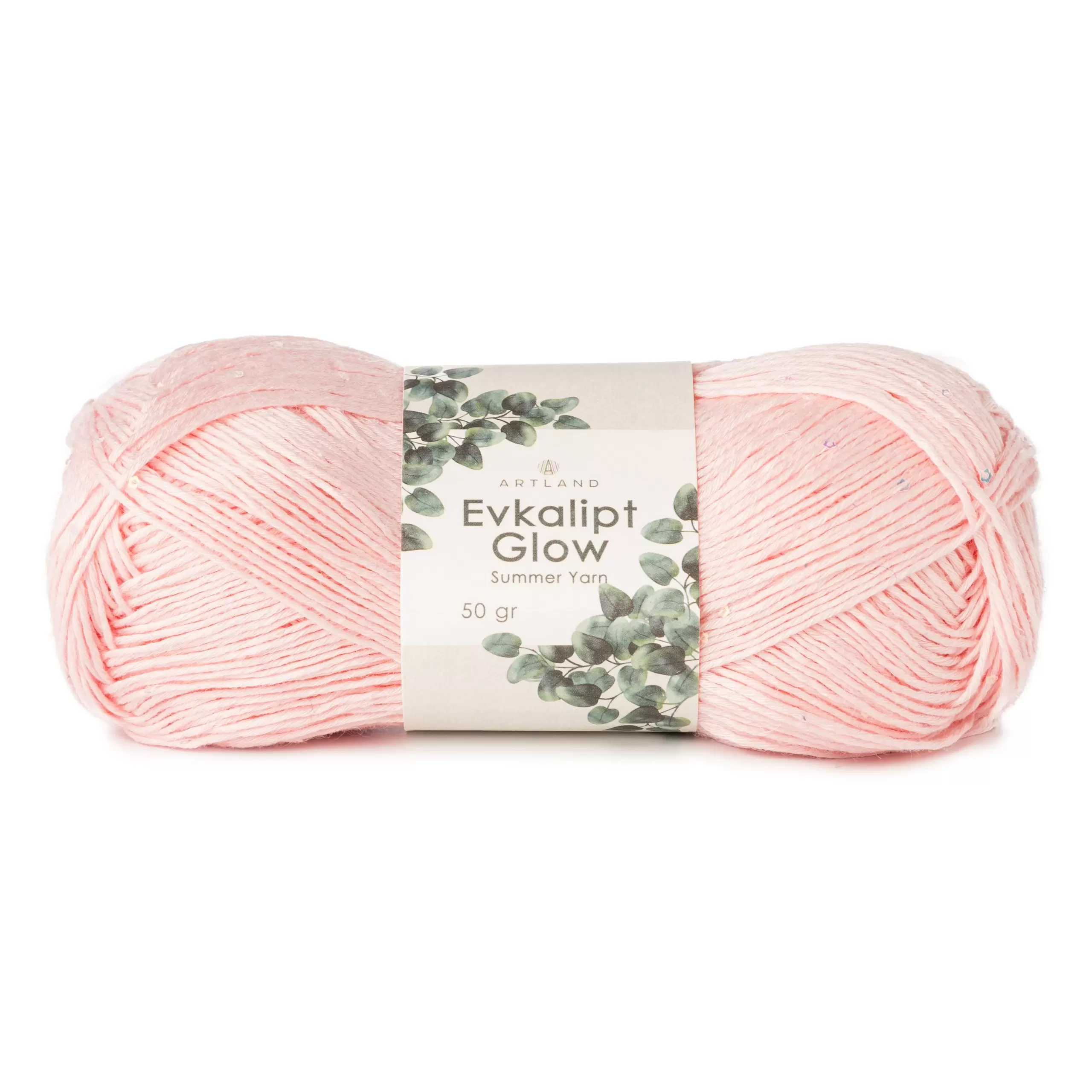 Пряжа Evkalipt Glow 50 г/175 м  10 Светло-Розовый