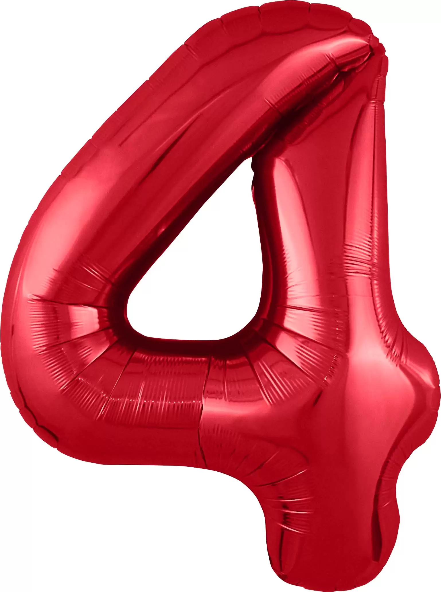 Шар с гелием (40"/102 см) Цифра, 4 Slim, Красный