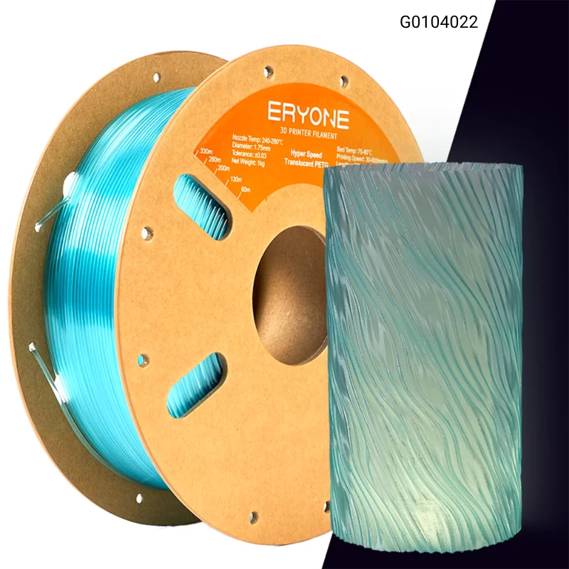 Пластик для 3D принтера Eryone Hyper Speed Translucent PETG 1.75mm,1KG, Цвет Sky Blue