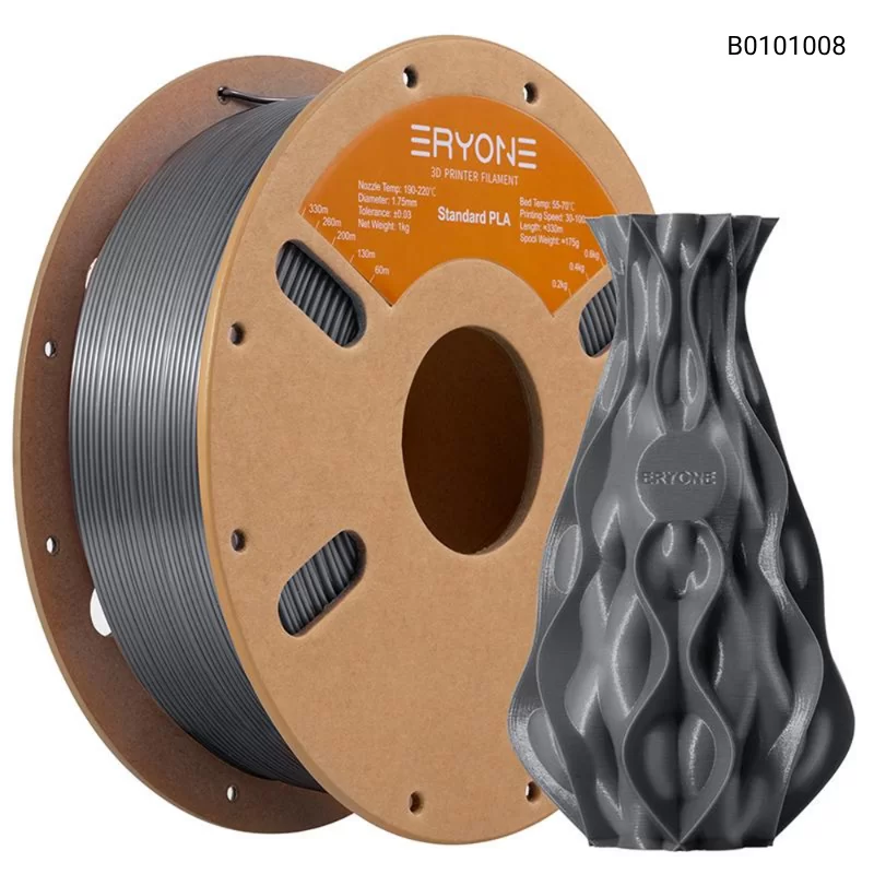 Пластик для 3D принтера Eryone Standard PLA 1.75mm, 1KG/roll, Цвет Silver