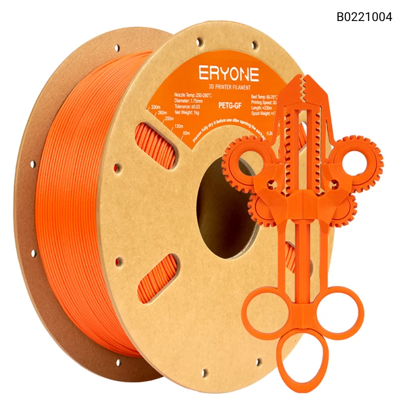 Пластик для 3D принтера Eryone Glass Fiber PETG 1.75mm, 1KG/roll, Цвет Orange