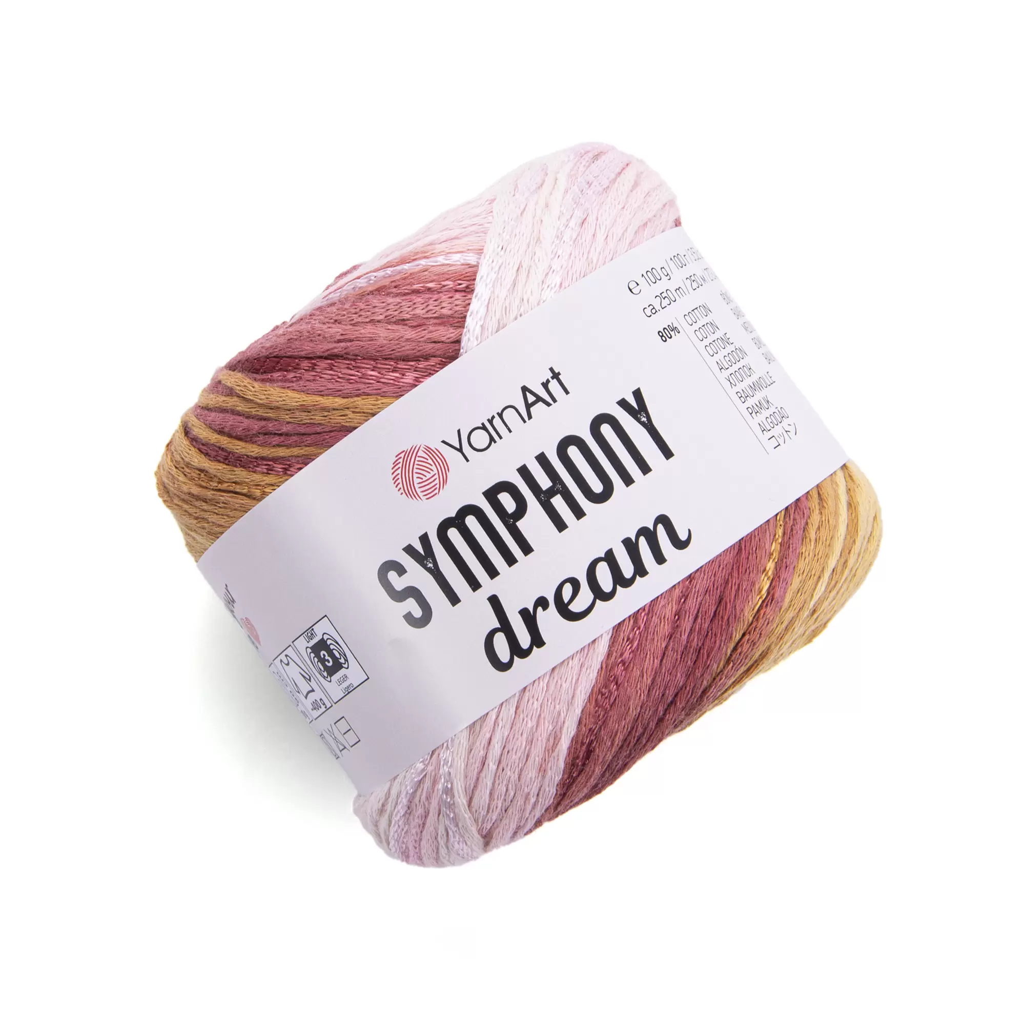 Пряжа Yarnart Symphony Dream 3104 Розово-Коричневая