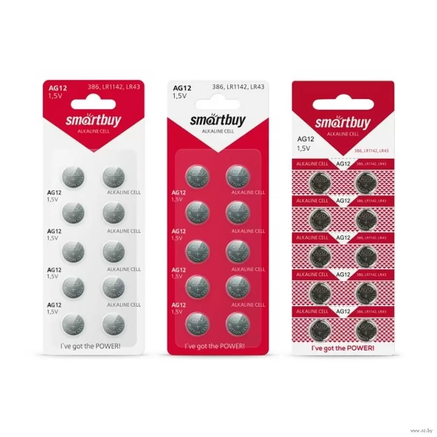 Батарейки Smartbuy AG12 (LR43, G12, LR1142) 10BL Alkaline Cell