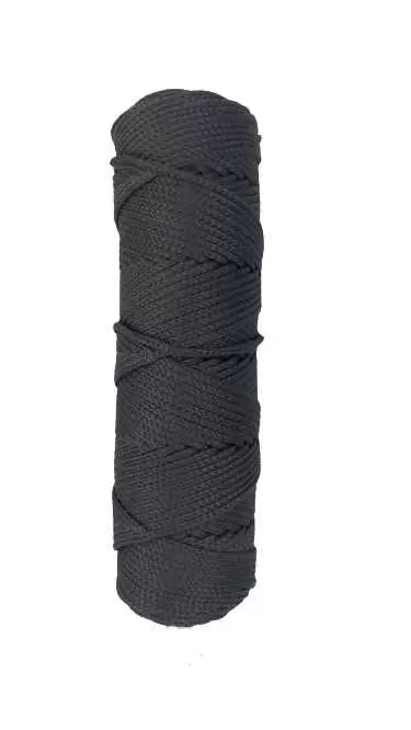 Шнур 3мм полиэфирный без сердечника, темно серый 50м