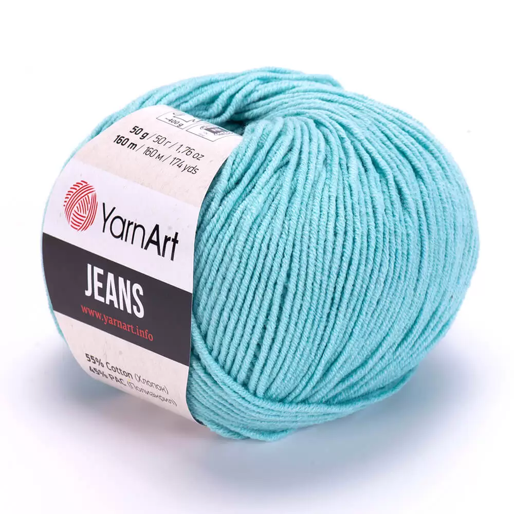 Пряжа Yarnart JEANS цвет 81 Ледяная Бирюза