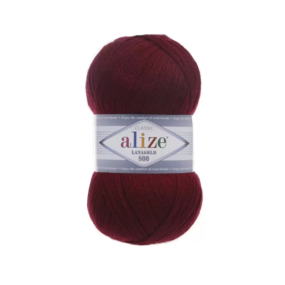 Пряжа Alize LANAGOLD 800 цвет (57) Бордовый
