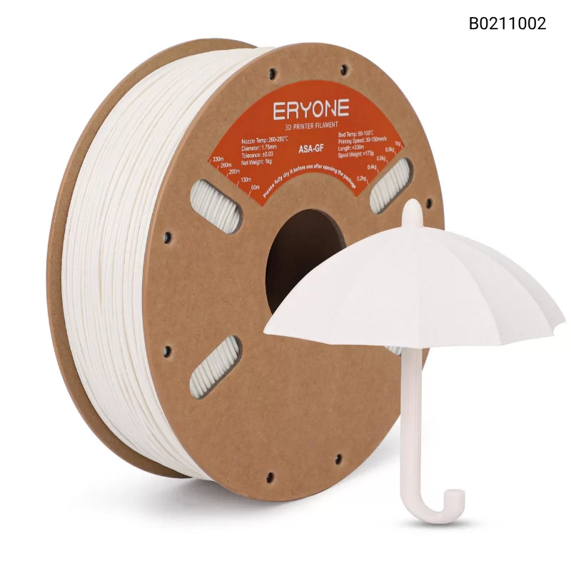 Пластик для 3D принтера Eryone Glass Fiber ASA (1kg, 275m), Цвет White