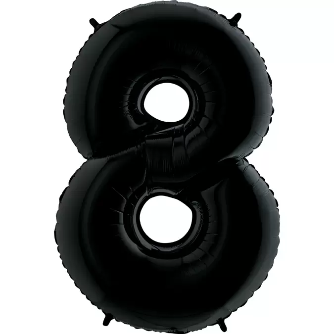 Шар с гелием (40"/102 см) Цифра, 8, Черный