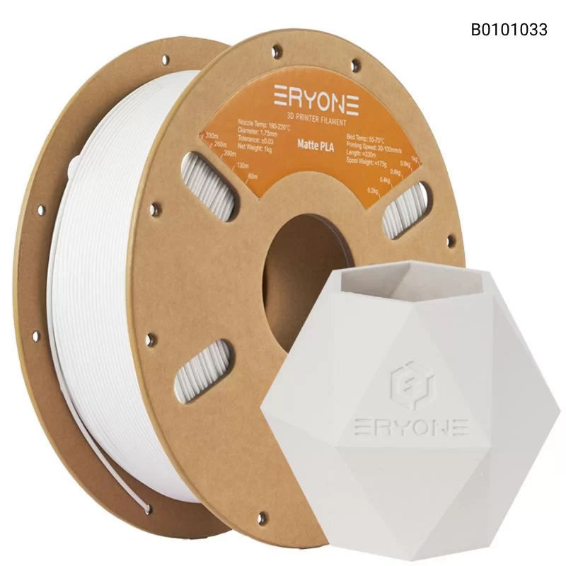 Пластик для 3D принтера Eryone Matte PLA 1.75mm, 1KG/roll, Цвет Матовый Белый