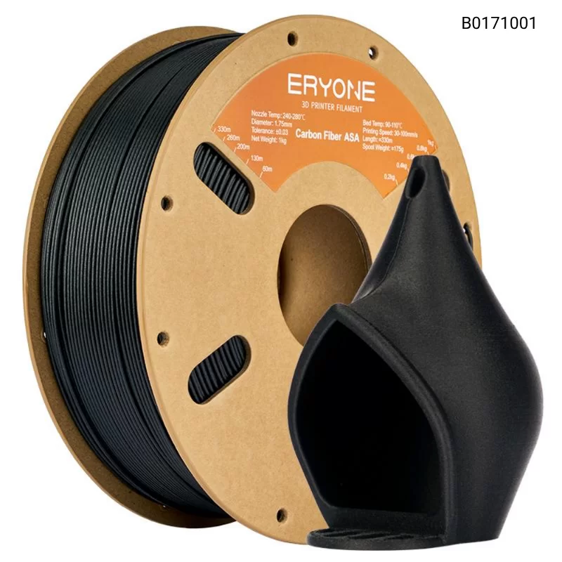 Пластик для 3D принтера Eryone Carbon Fiber ASA 1.75mm, 1KG/roll, Цвет Black