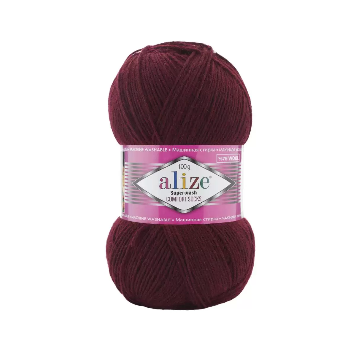 Носочная пряжа Alize Superwash Comfort Socks 578 Бордовый