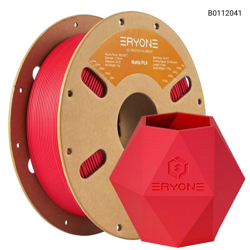 Пластик для 3D принтера Eryone Matte PLA 1.75mm, 1KG/roll, Цвет Матовый красный