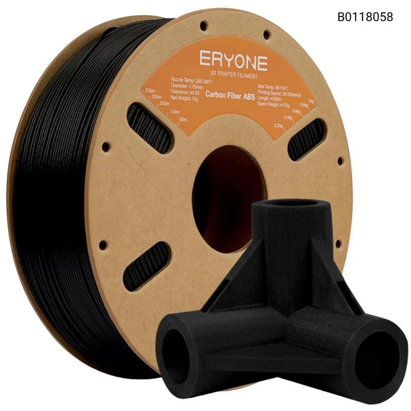 Пластик для 3D принтера Eryone Carbon Fiber ABS 1.75mm, 1KG/roll, Цвет Black
