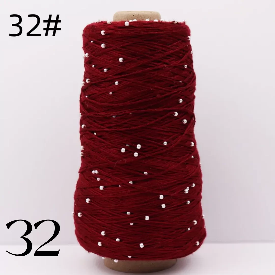Бусины на хлопке, Цвет 32, Винно-красный