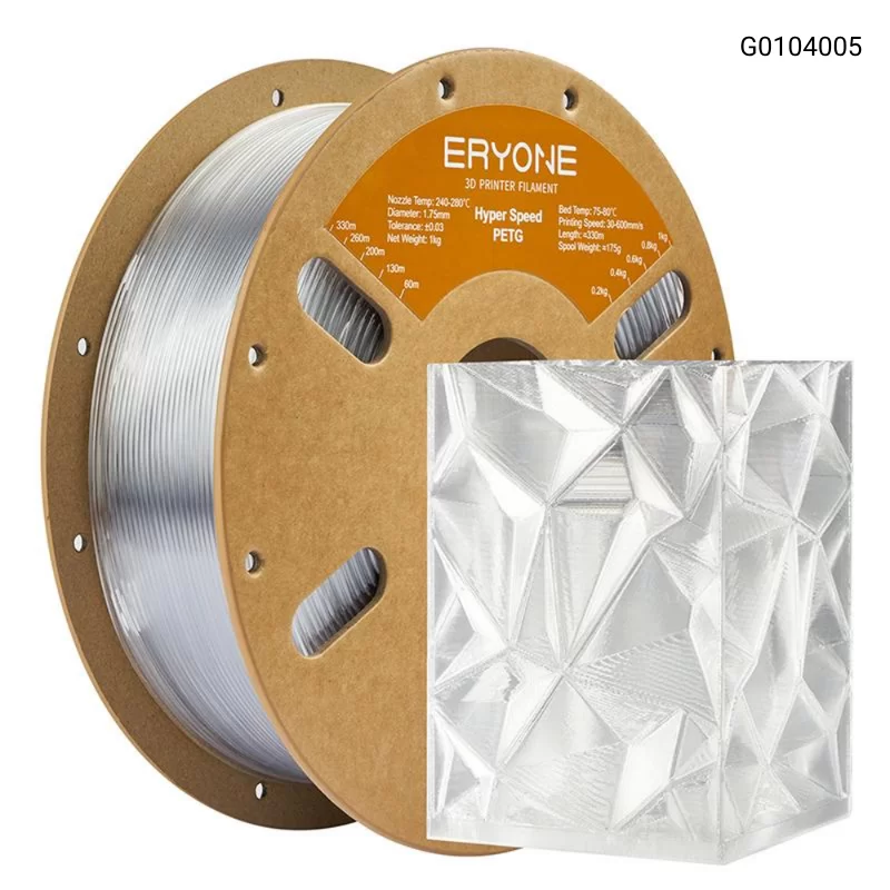 Пластик для 3D принтера Eryone High Speed PETG 1.75mm, 1KG/roll, Цвет Transparent