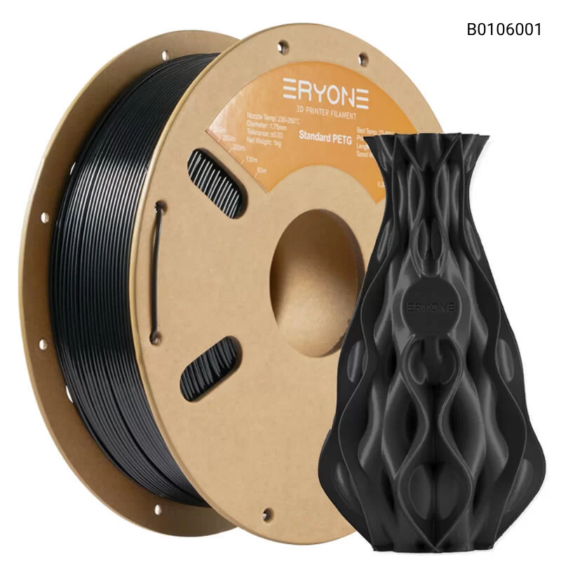 Пластик для 3D принтера Eryone PETG 1.75mm, 1KG/roll, Цвет Black