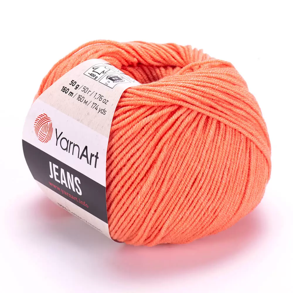 Пряжа Yarnart JEANS цвет 23 Светло-Оранжевый