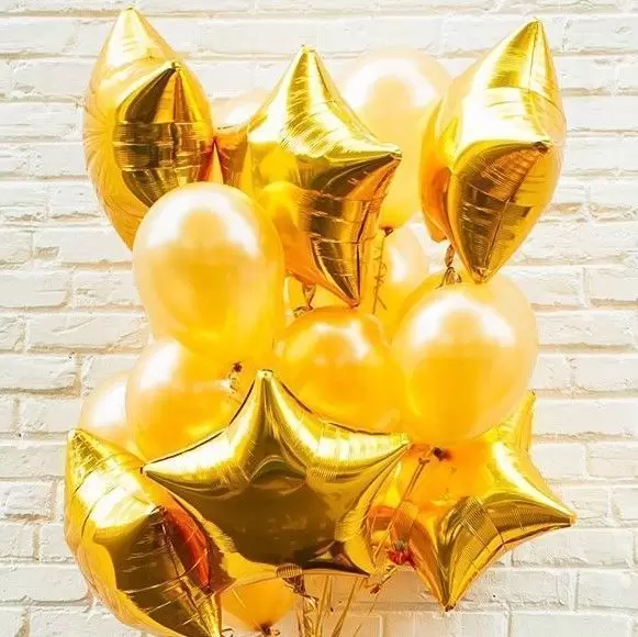 Шар с гелием (18"/46 см) Звезда, Золото