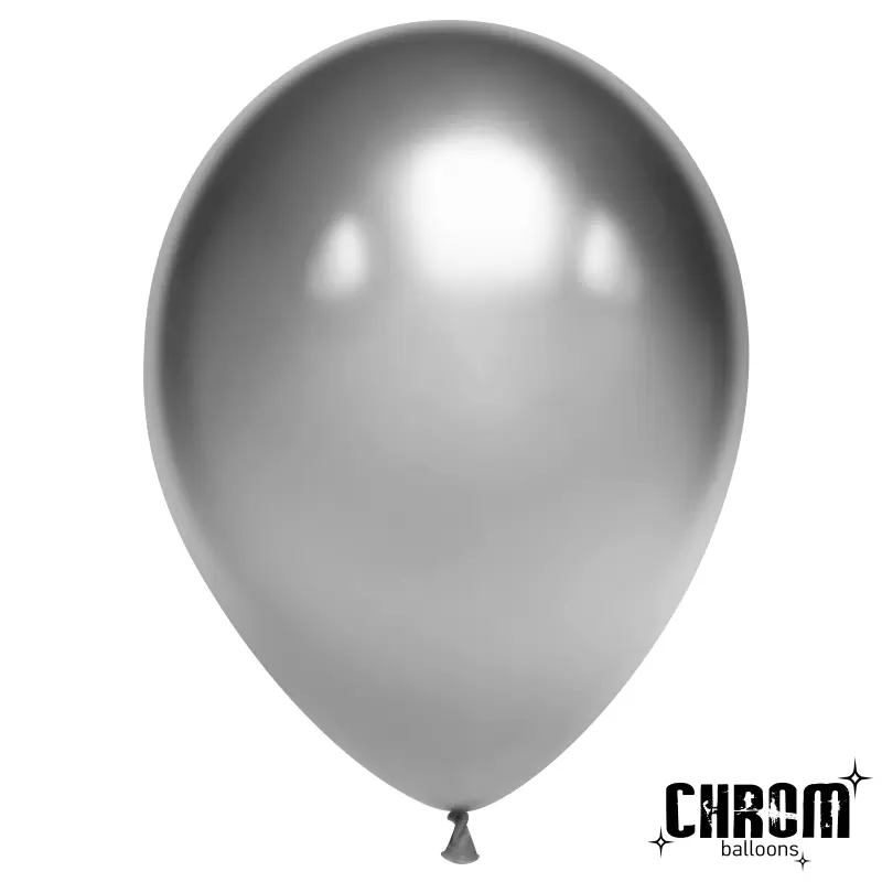 Шар с гелием (12''/30 см) Серебро, хром