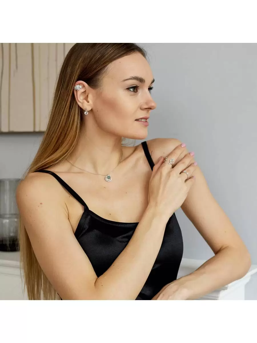 Безразмерное кольцо "Поцелуй", Crystal Shik