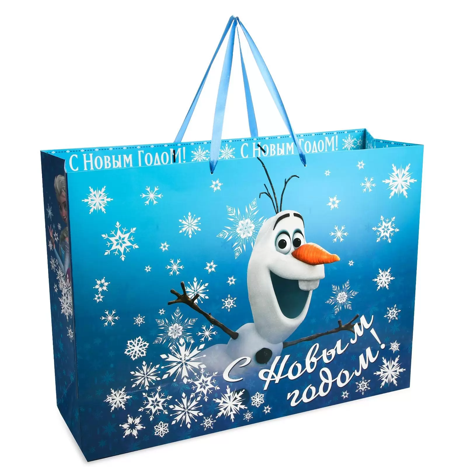 Пакет подарочный новогодний, 61х46х20 см, упаковка, Холодное сердце