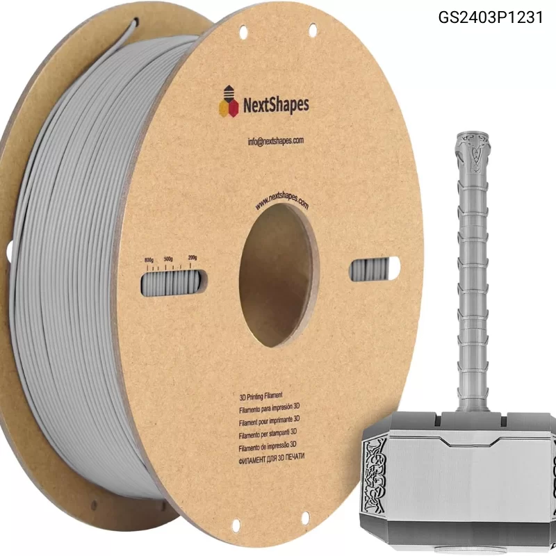Пластик для 3D принтера Standard PLA 1.75mm, 1KG/roll, Цвет Серебристый