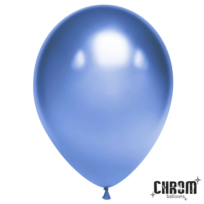 Шар с гелием (12''/30 см) Синий, хром