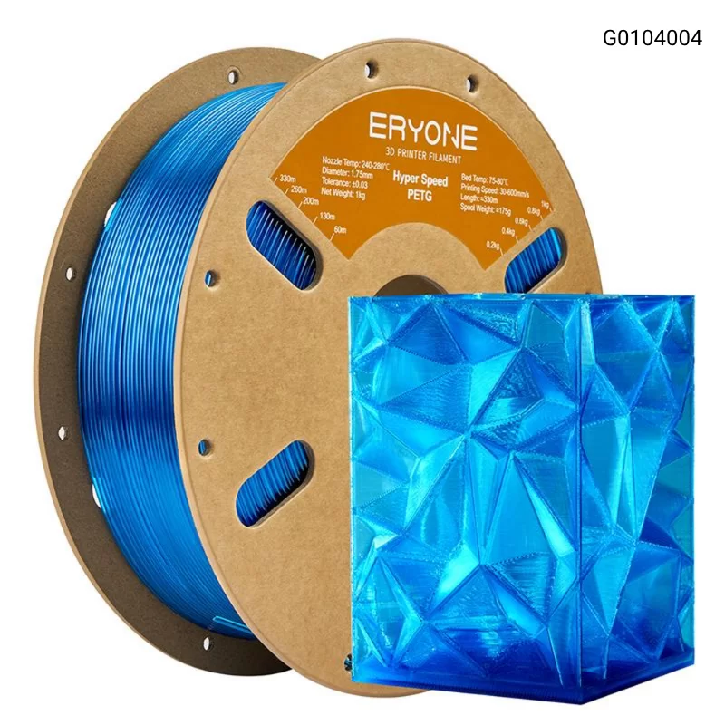 Пластик для 3D принтера Eryone High Speed PETG 1.75mm, 1KG/roll, Цвет Transparent Blue
