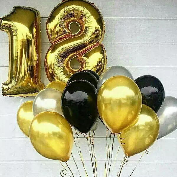 Шар с гелием (40"/102 см) Цифра, 8, Золото