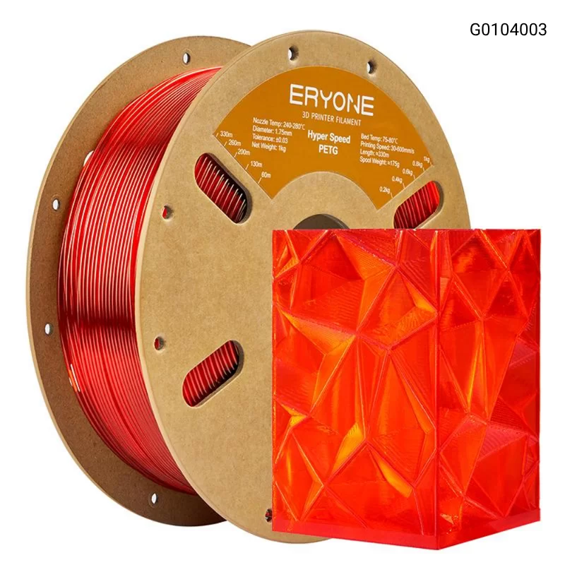 Пластик для 3D принтера Eryone High Speed PETG 1.75mm, 1KG/roll, Цвет Transparent Red