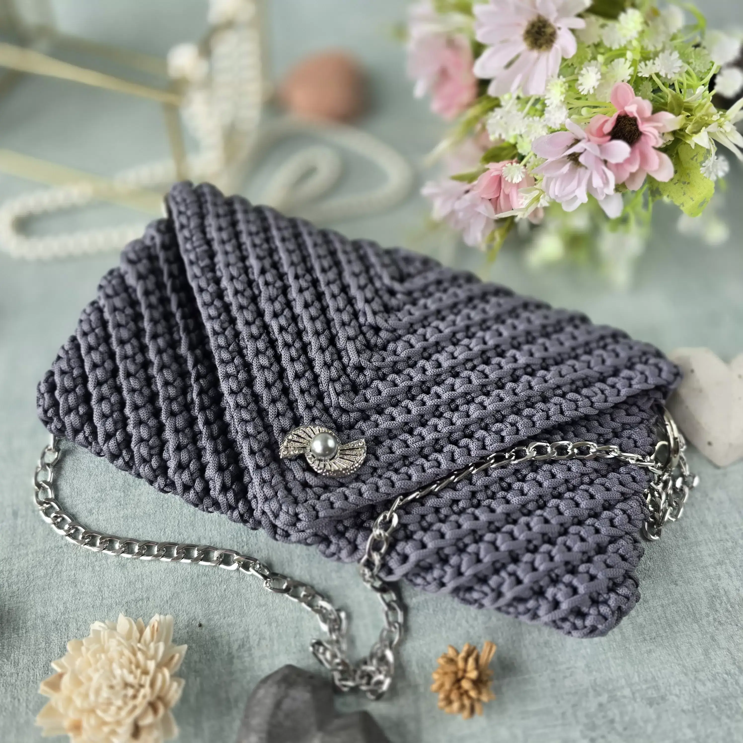Сумочка ручной работы 02,  Серый