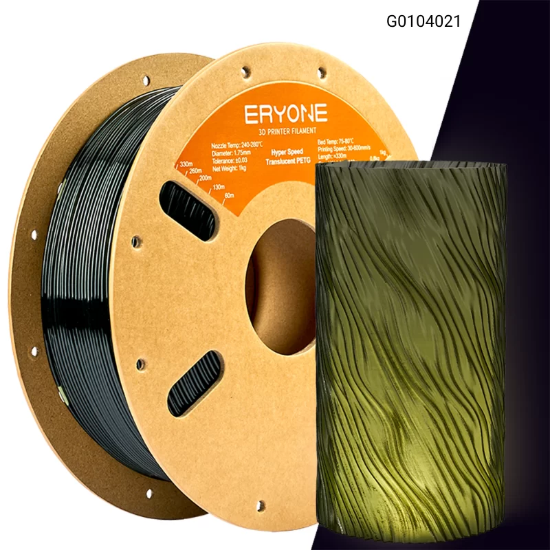 Пластик для 3D принтера Eryone Hyper Speed Translucent PETG 1.75mm,1KG, Цвет Dark Green