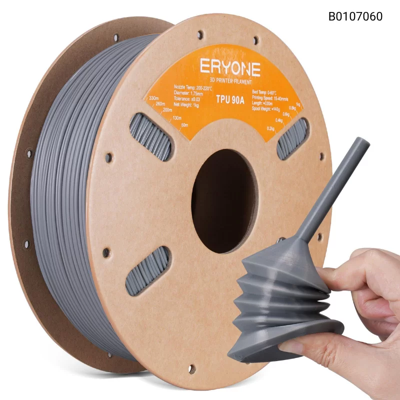 Пластик для 3D принтера Eryone TPU (90A) 1.75mm, 1KG/roll, Цвет Grey